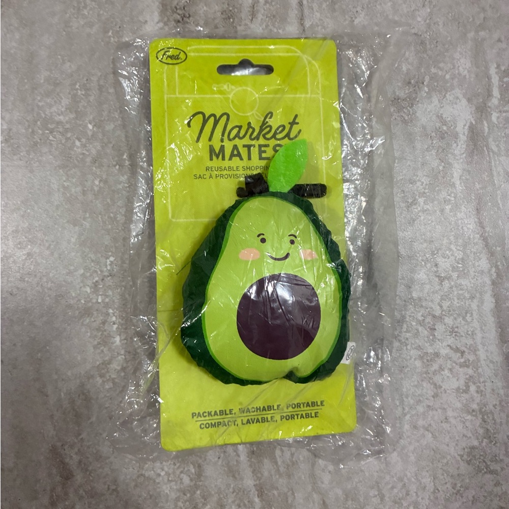 Fred Market Mates Avocado Reusable Shopping Bag - Lime Green & Dark Green